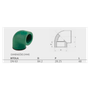 Joelho Cotovelo 90° PPR Água Quente Fria 63mm