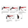 Kit Curvador 90 Graus Reversível Profissional de Tubos 1/4" a 7/8" + Cortador 1/8" a 1.1/8" + Escareador 3/16" a 1.1/2" + Rebarbador Caneta
