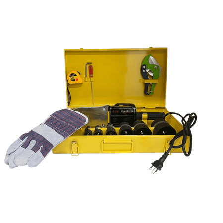 Kit-Termofusor-Profissional-20mm-a-63mm-2000W-50°C-a-300°C-220V---Cortador-Tesoura-42mm---Trena-3m---Luvas---Chave-Philips